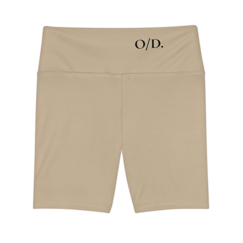 O/D. High-Waist Damen-Workout-Shorts – Neutrale, nahtlose Radlerhosen für Yoga & Fitness