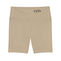 O/D. High-Waist Damen-Workout-Shorts – Neutrale, nahtlose Radlerhosen für Yoga & Fitness