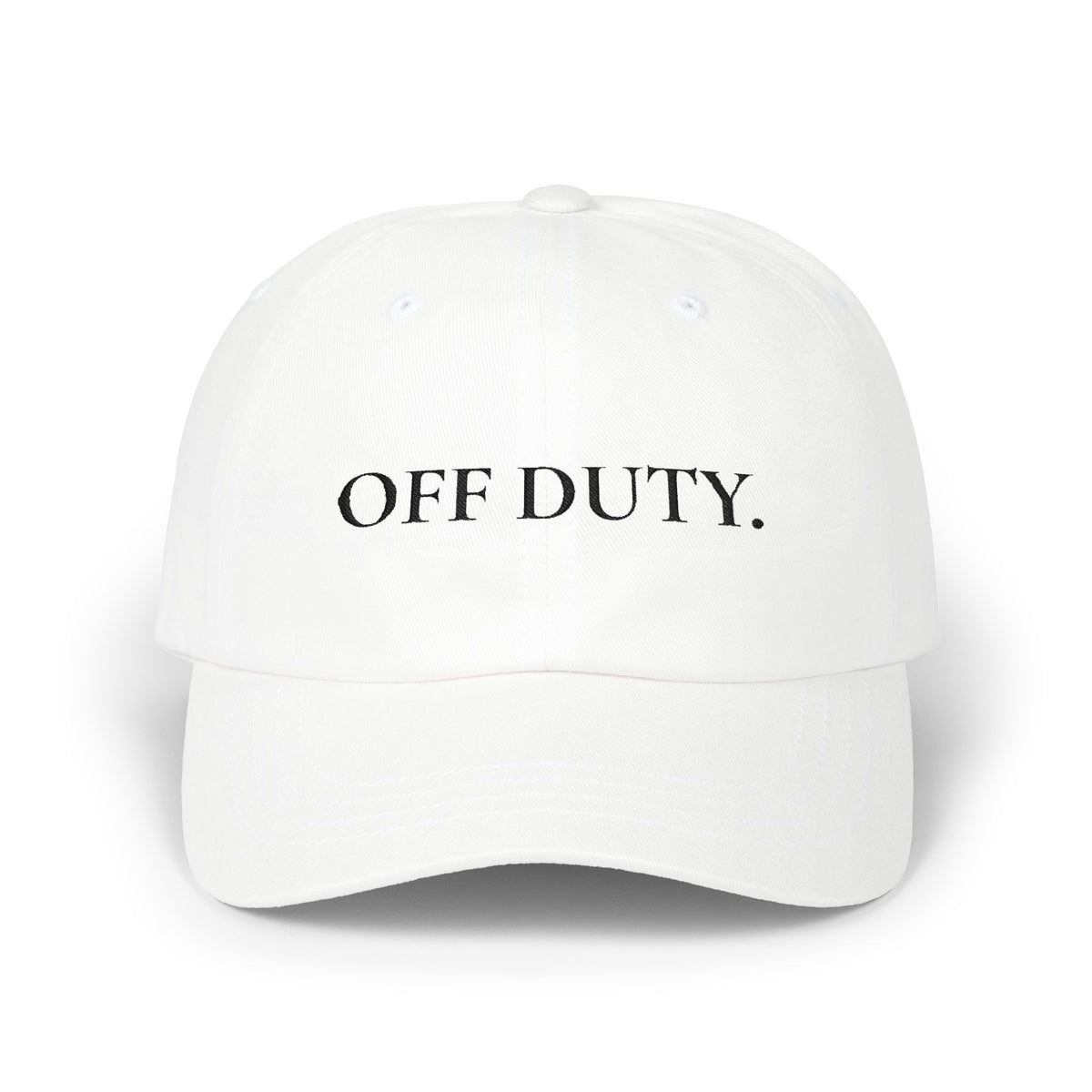 Dad Cap "OFF DUTY." Embroidered Relaxed Baseball Hat