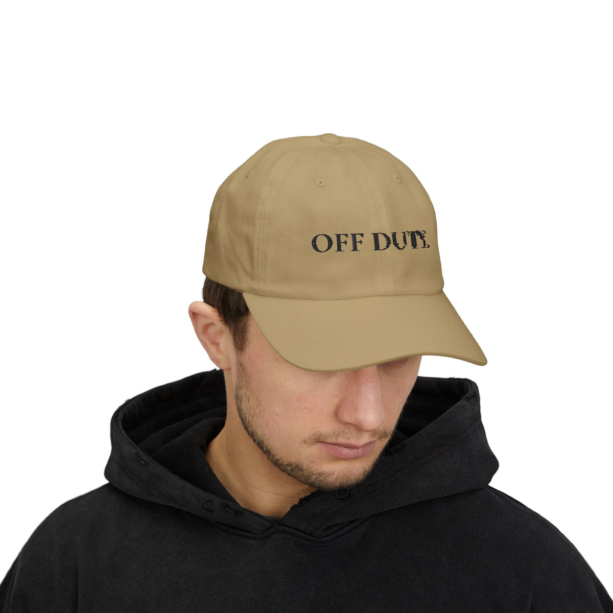 Dad Cap "OFF DUTY." Bestickte, lässige Baseballkappe