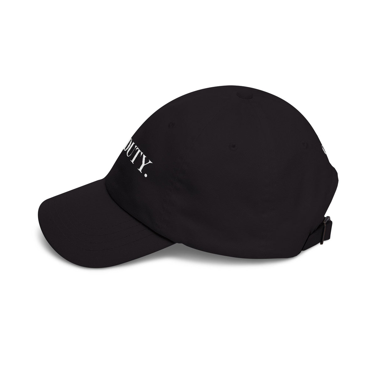 Black Dad Cap "OFF DUTY." Embroidered