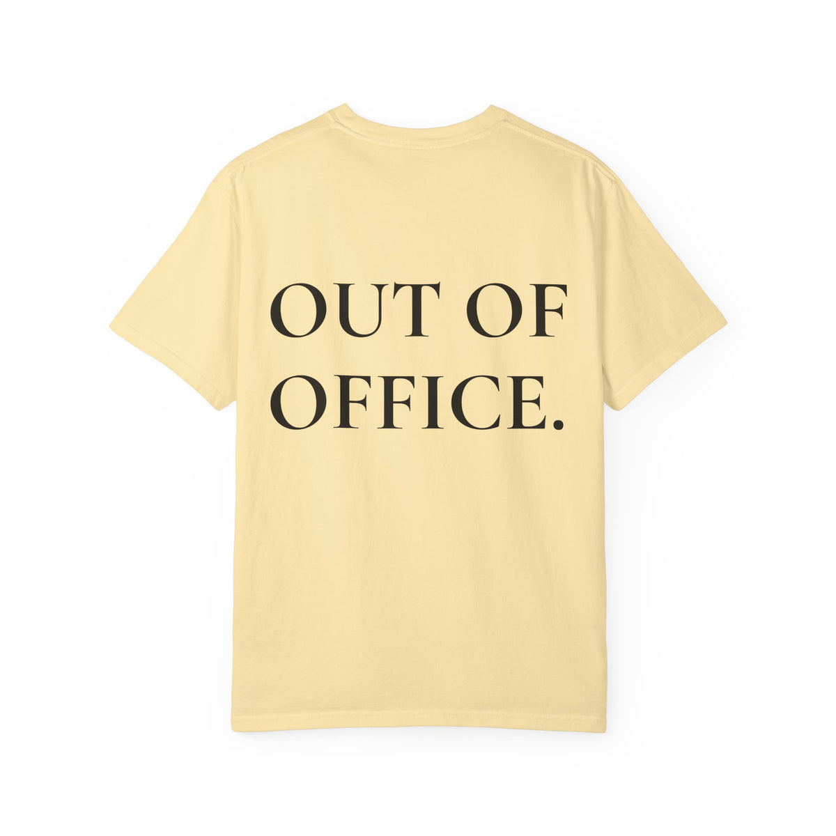 Damen T-Shirt „OFF DUTY“ – Minimalistisches „Out of Office“ Büro-Flucht Shirt