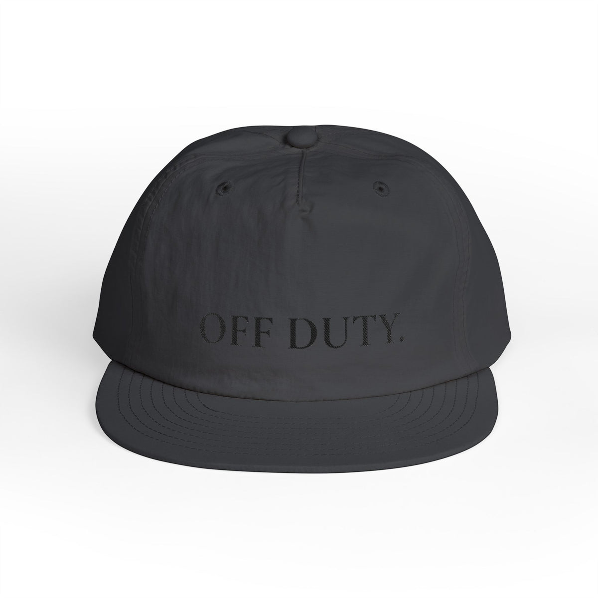 Off Duty Surf Cap Relaxed White Embroidered Dad Hat for Beach & Vacation
