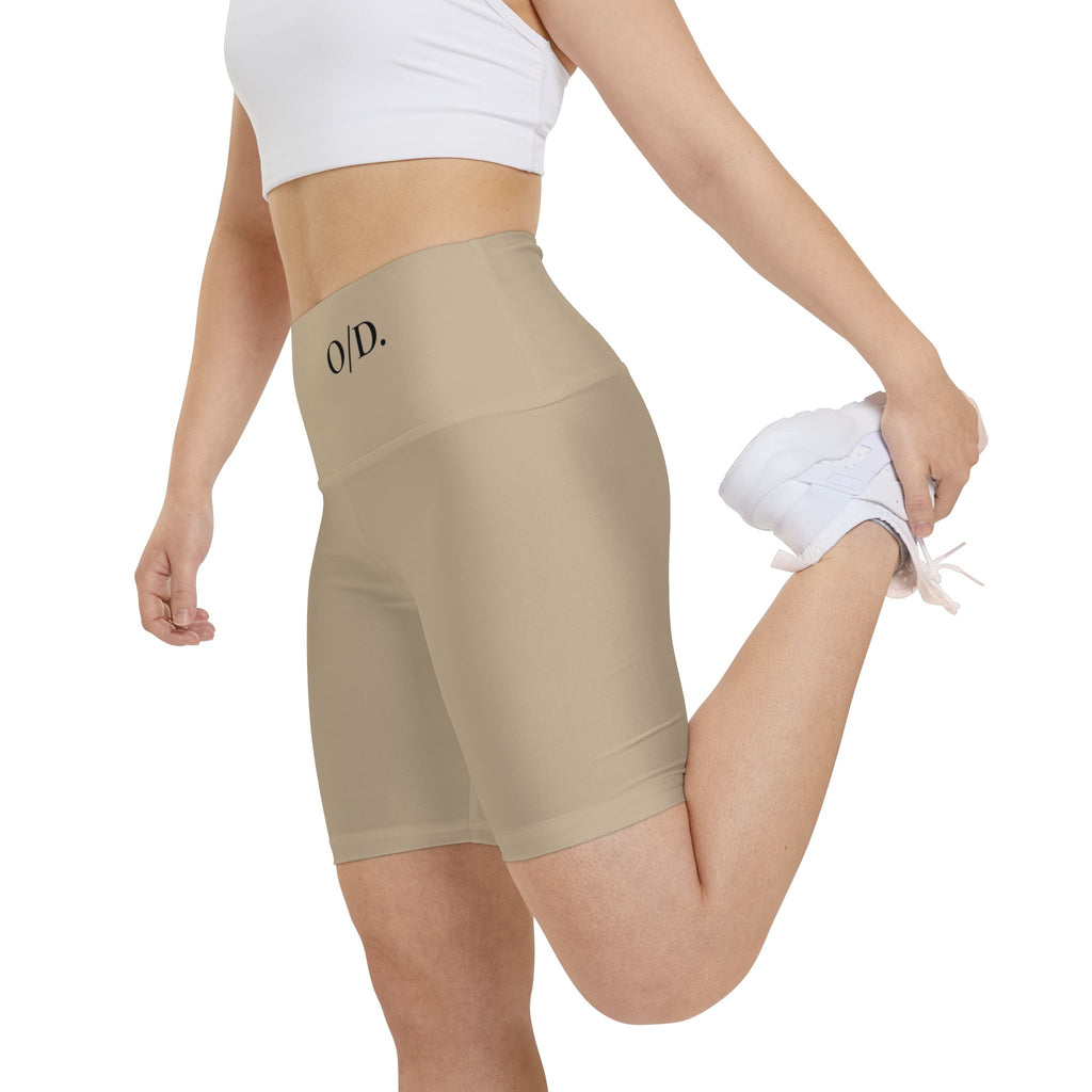 O/D. High-Waist Damen-Workout-Shorts – Neutrale, nahtlose Radlerhosen für Yoga & Fitness