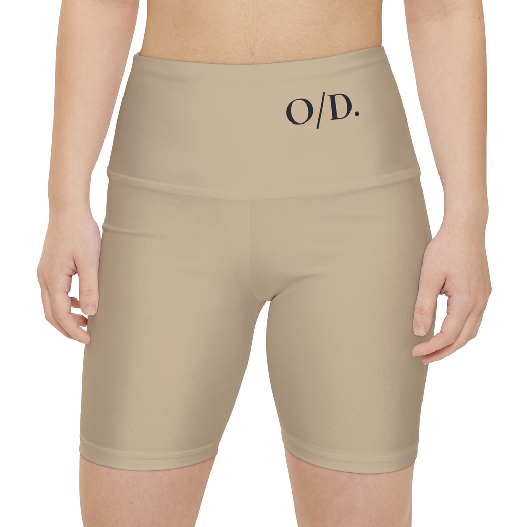 O/D. High-Waist Damen-Workout-Shorts – Neutrale, nahtlose Radlerhosen für Yoga & Fitness