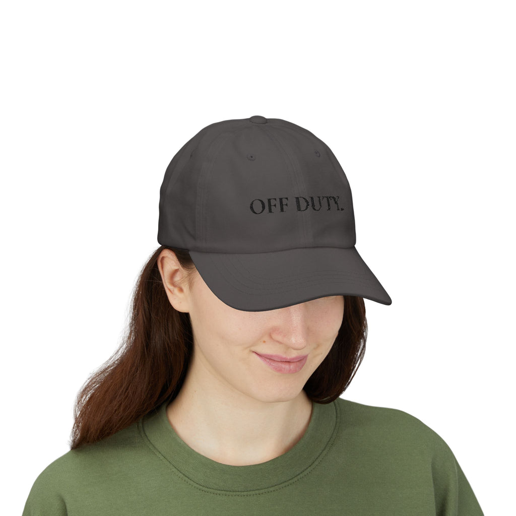 Dad Cap "OFF DUTY." Bestickte, lässige Baseballkappe