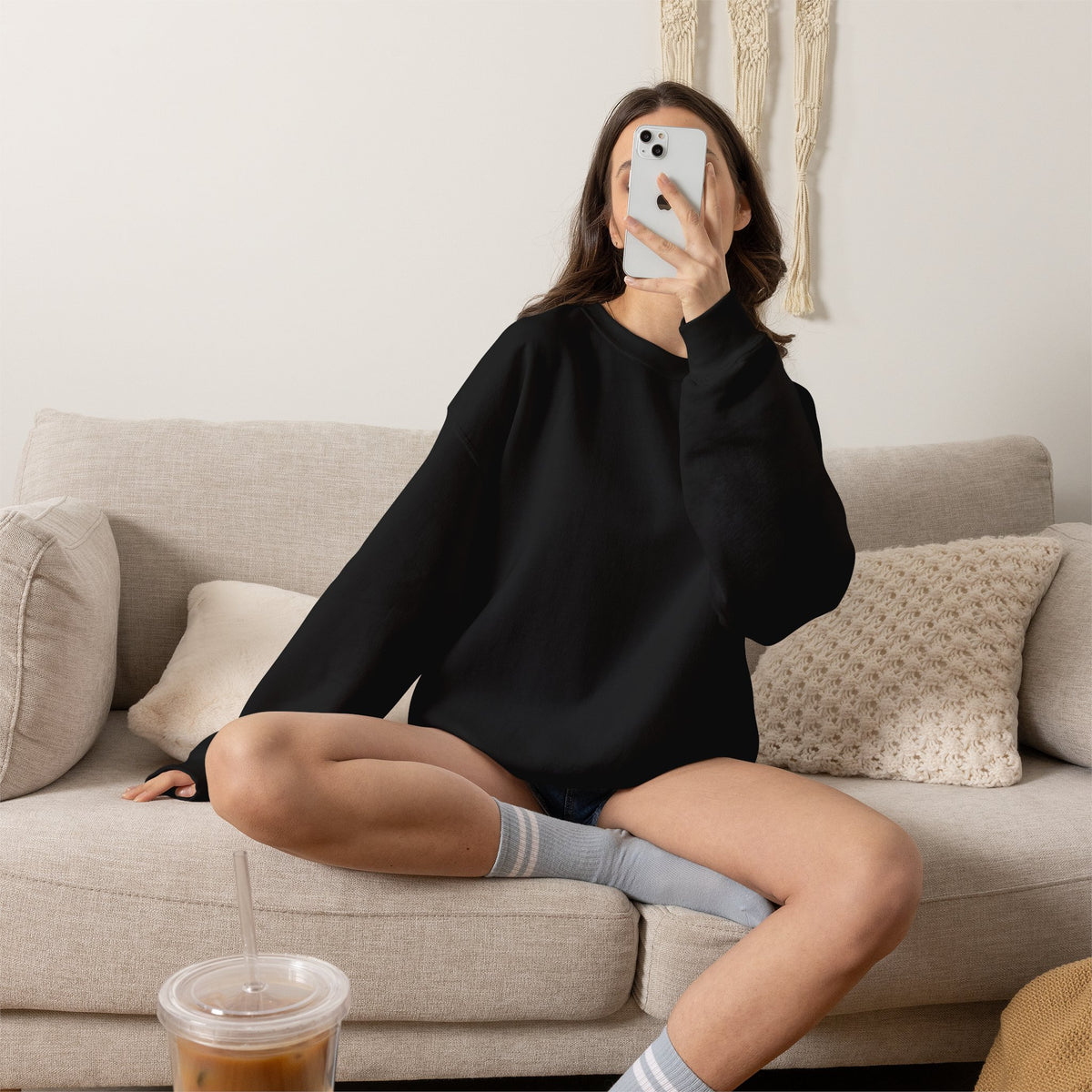 Sweat-shirt à col rond pour femme « Indisponible. Hors de portée. »