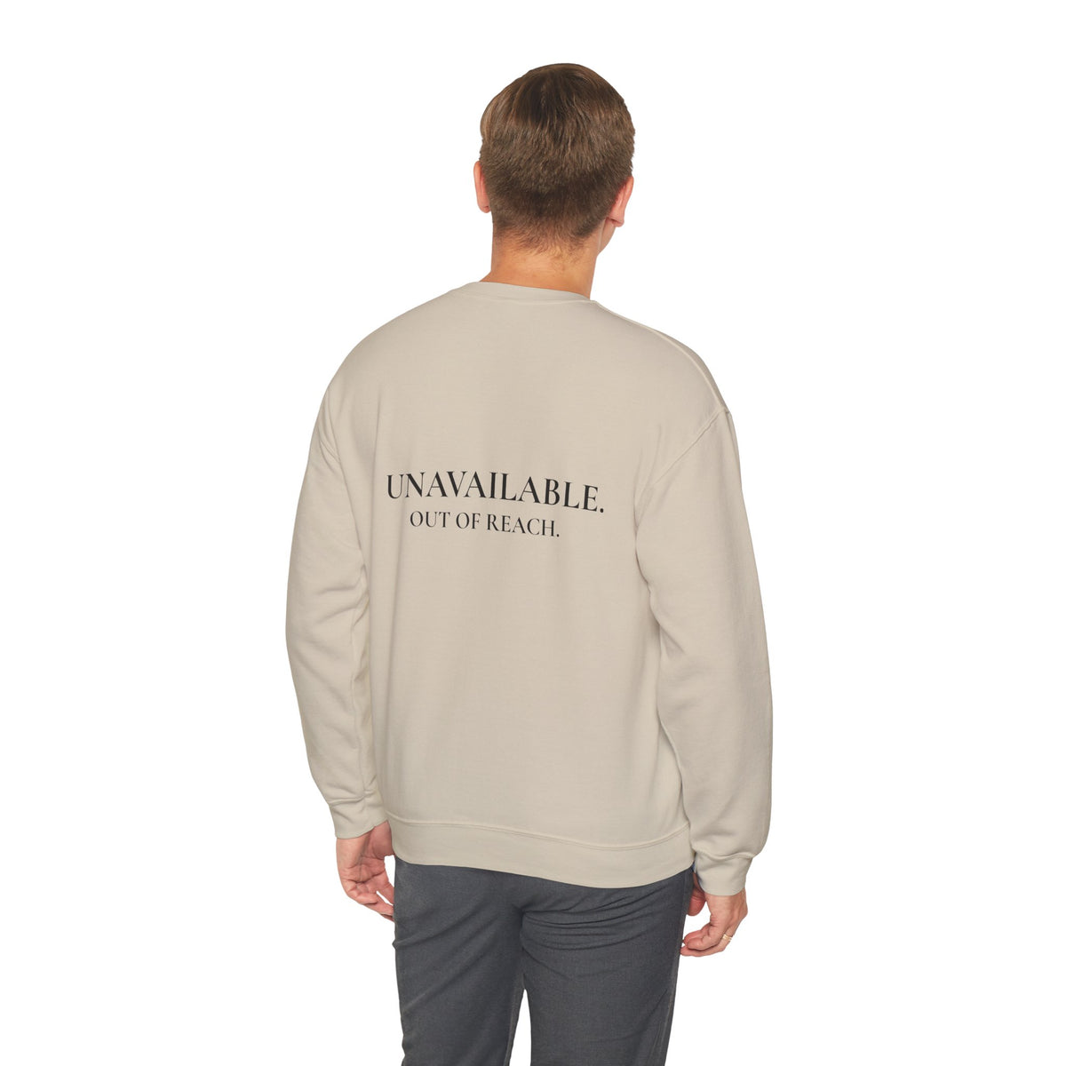 Sweat-shirt col rond pour homme « Indisponible. Hors de portée. »