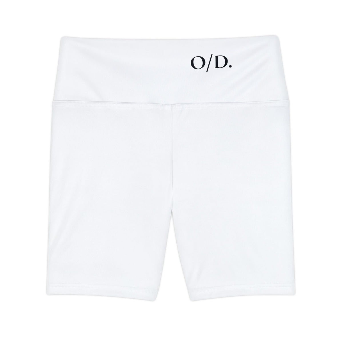 O/D. Women's White Workout Bike Shorts – High-Waist Athletic Biker Shorts