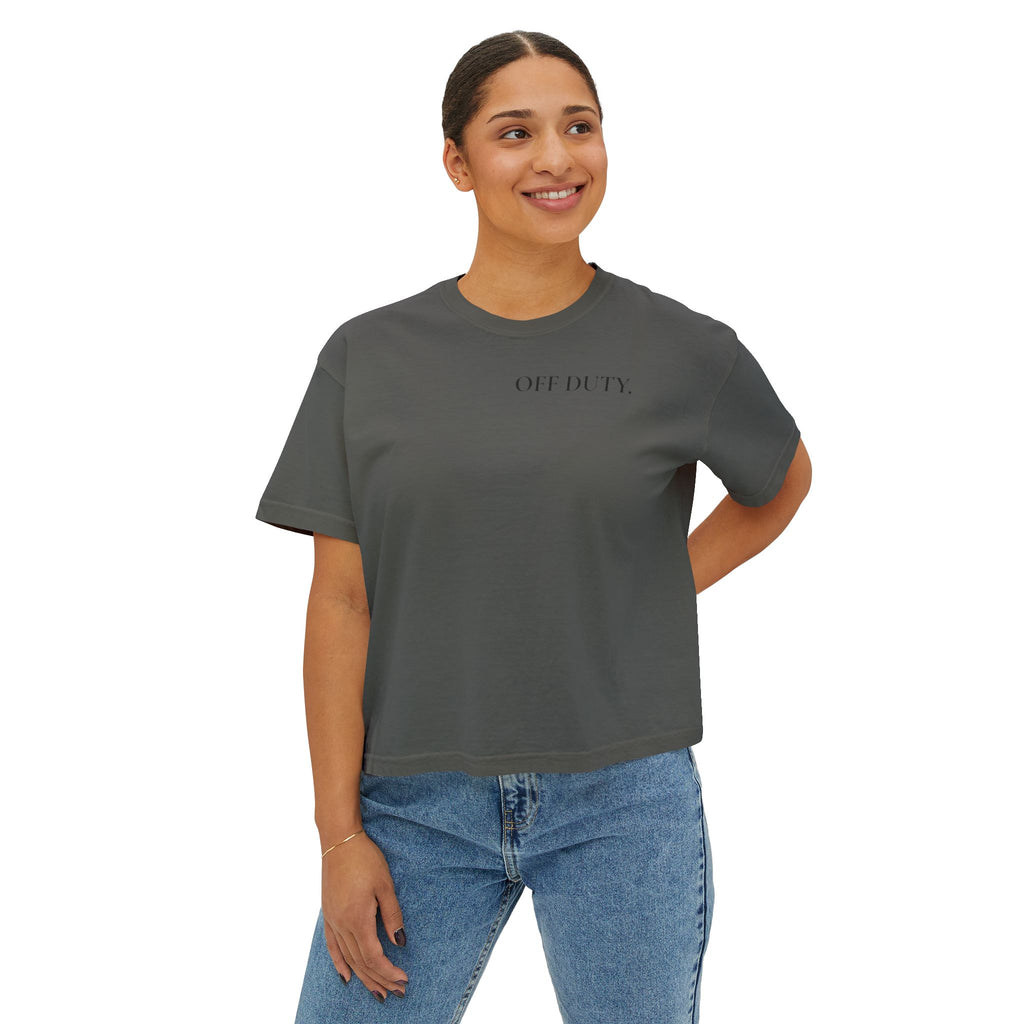 "OFF DUTY." Women's Boxy Tee