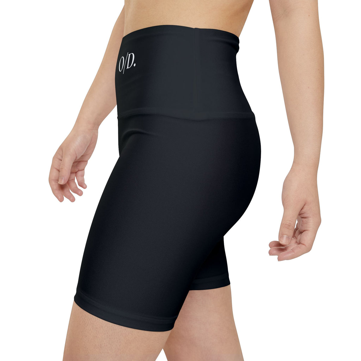 O/D. High-Waist Women's Workout Shorts Black Performance Biker Shorts
