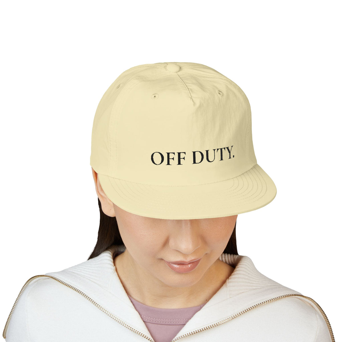 Off Duty Surf Cap im Relaxed-Stil, weiß, bestickte Dad-Hat für Strand & Urlaub