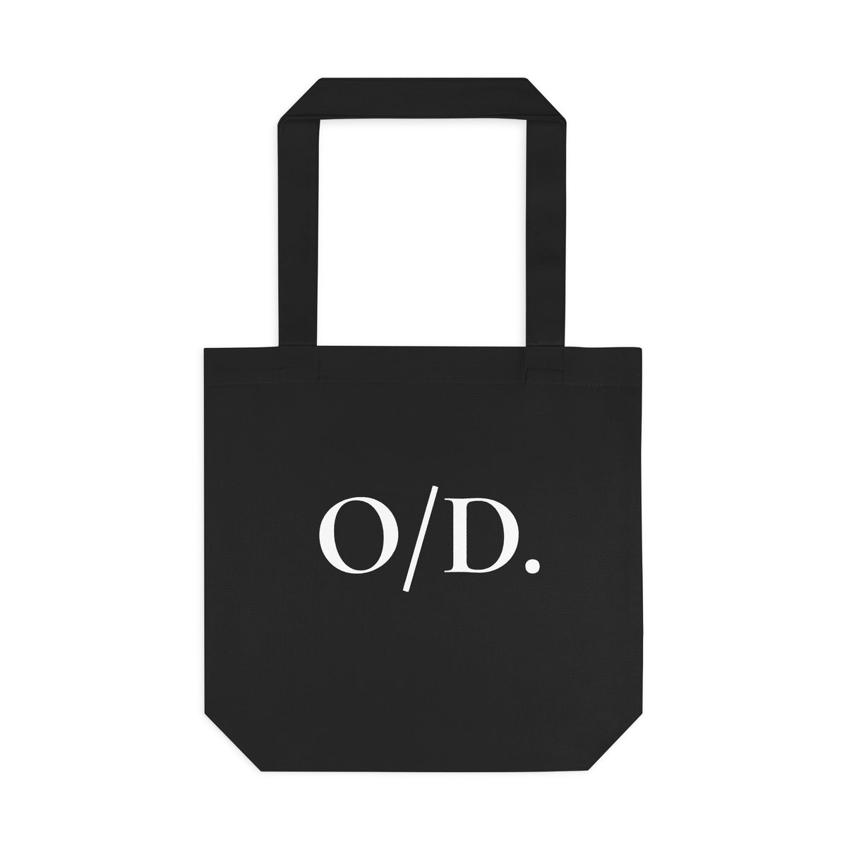 Black Cotton Tote Bag "O/D."
