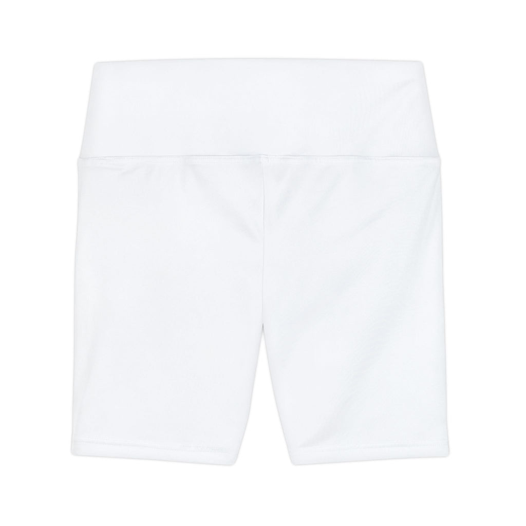 O/D. Weiße Damen-Trainings-Radlerhose – Sportliche Radlerhose mit hoher Taille