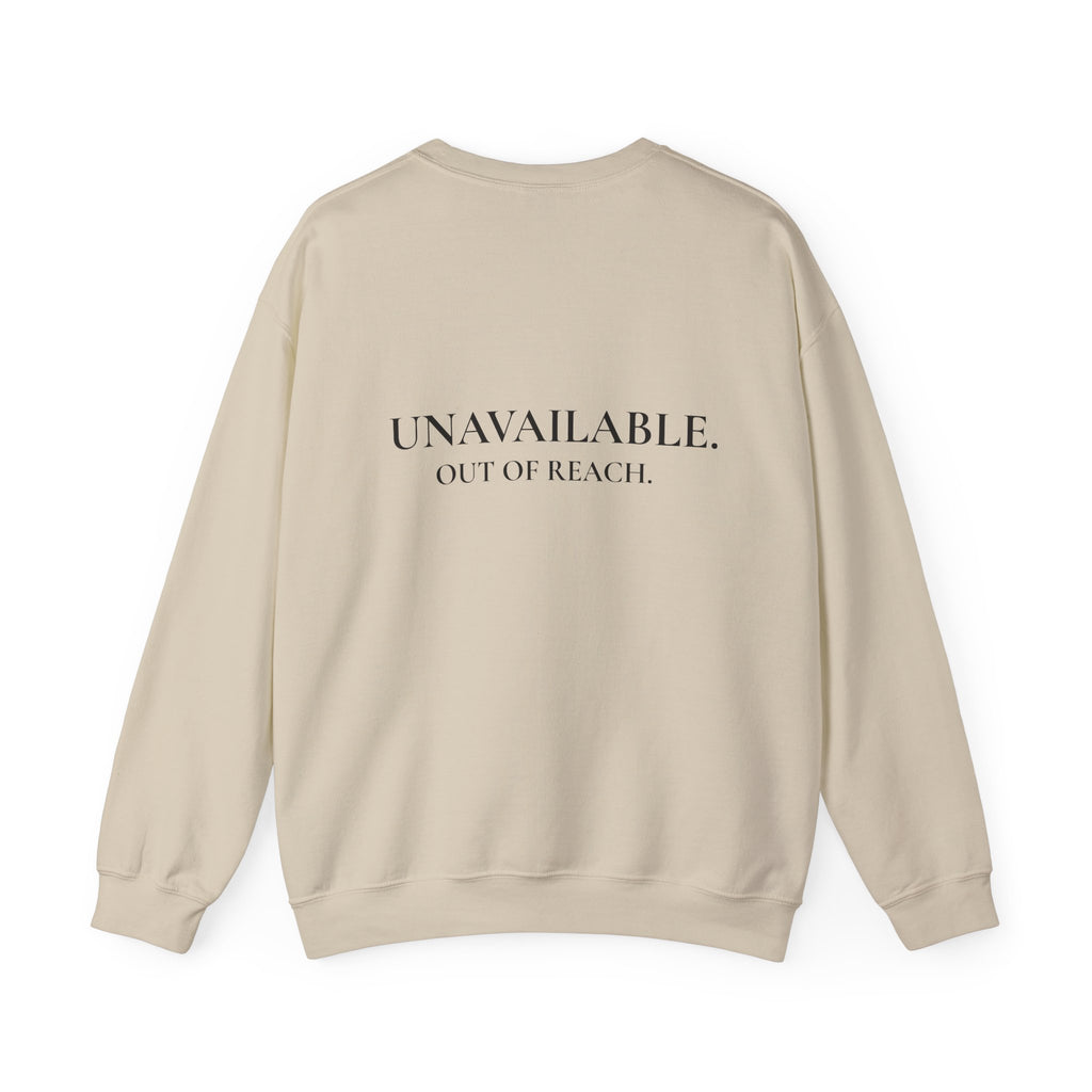 Sweat-shirt à col rond pour femme « Indisponible. Hors de portée. »