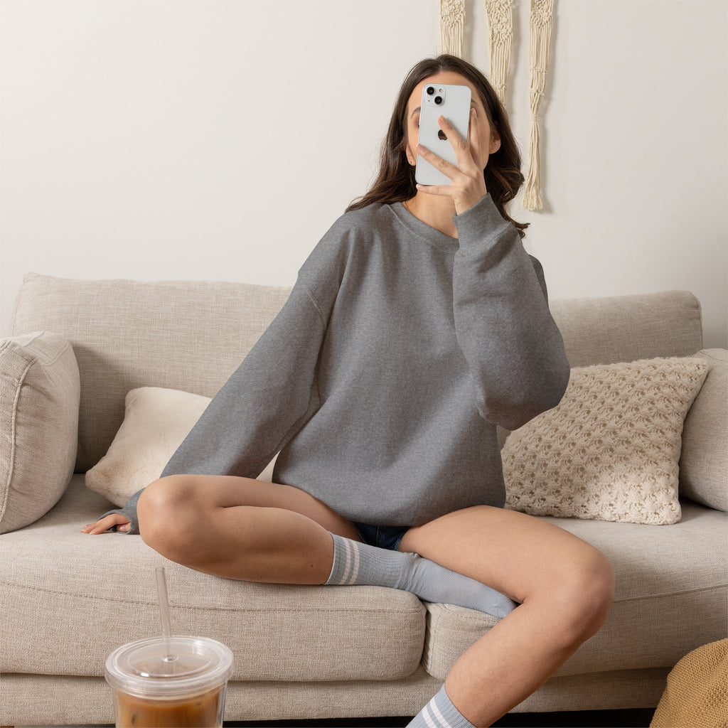 Sweat-shirt à col rond pour femme « Indisponible. Hors de portée. »