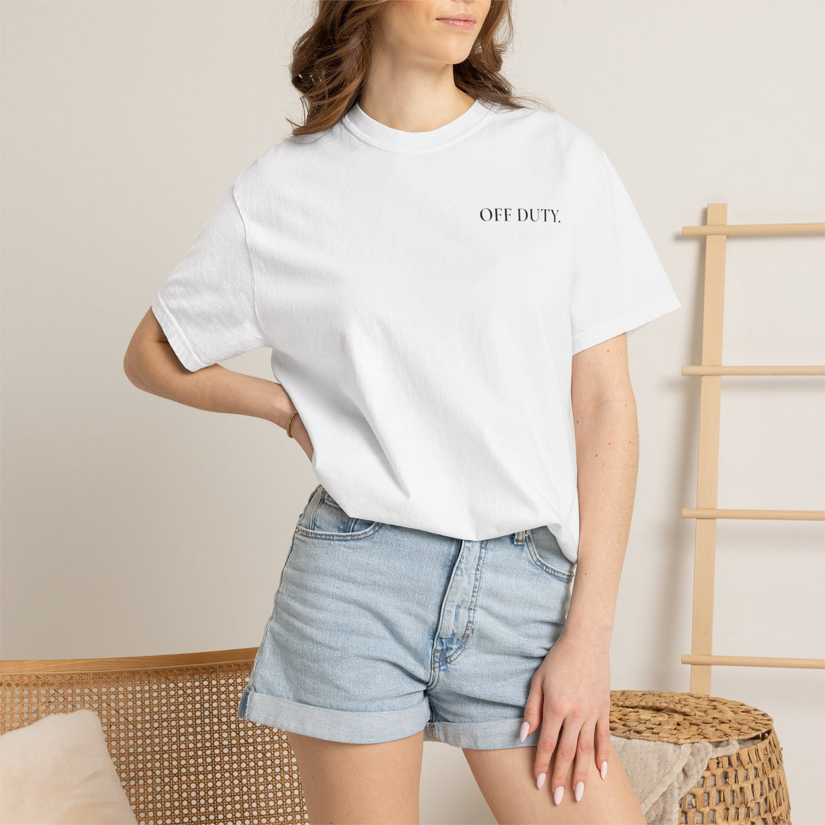 Women's Out of Office T-Shirt "OFF DUTY" Minimal Desk Escape Tee