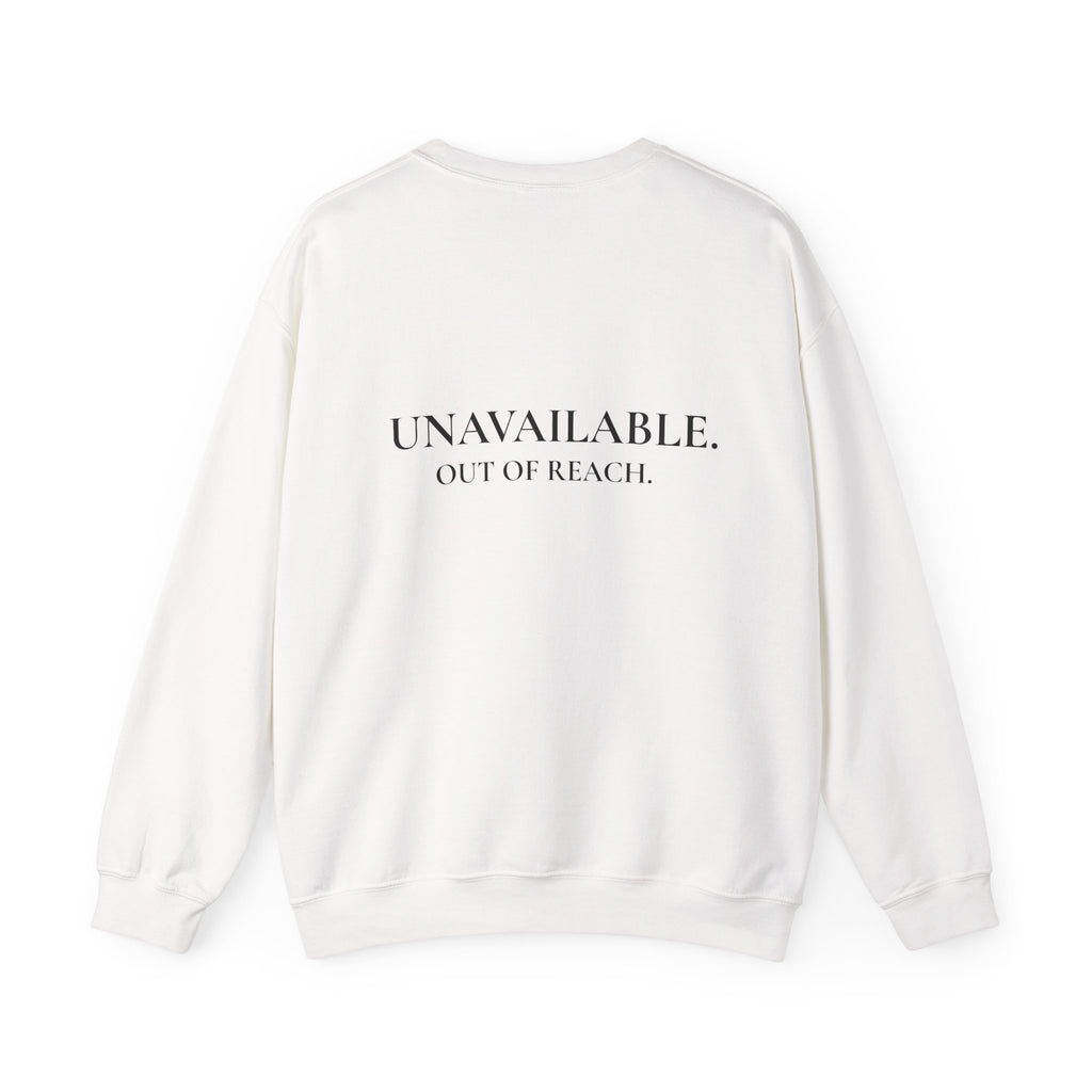 Sweat-shirt à col rond pour femme « Indisponible. Hors de portée. »