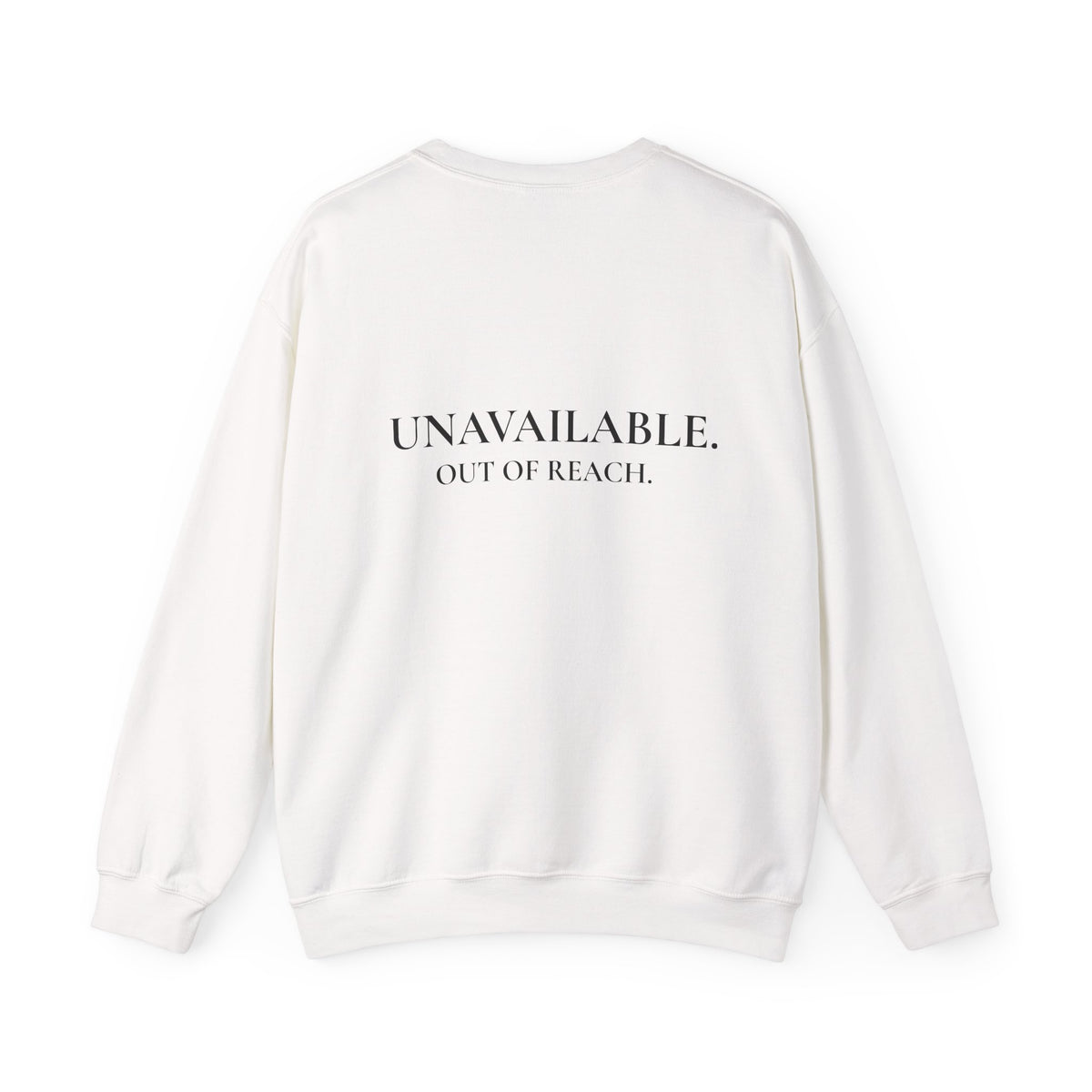 Sweat-shirt à col rond pour femme « Indisponible. Hors de portée. »