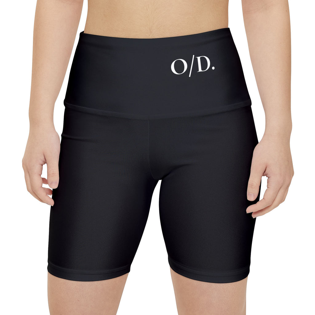 O/D. Short de sport taille haute pour femme, short cycliste de performance noir