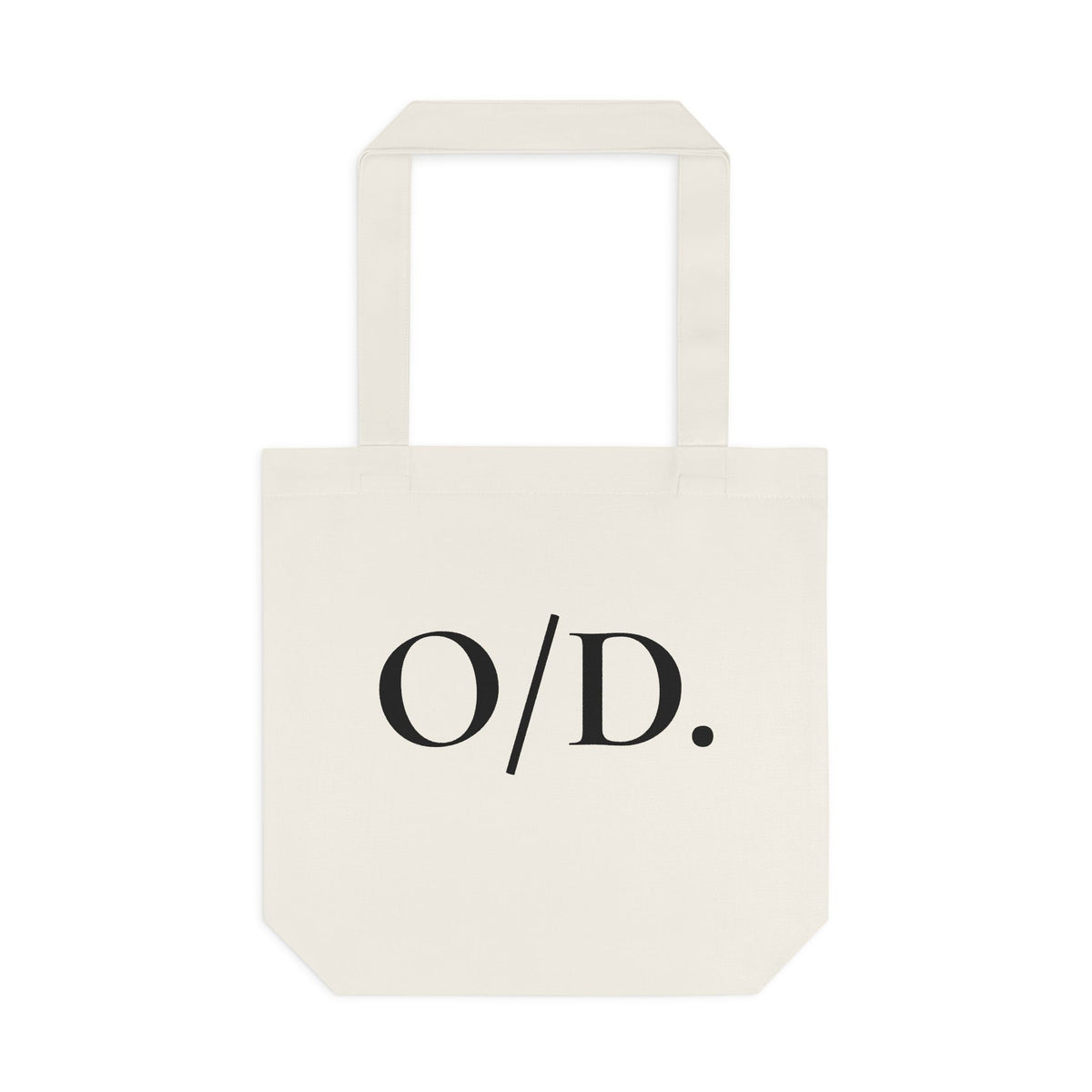 Black Cotton Tote Bag "O/D."