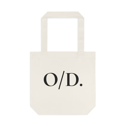 Black Cotton Tote Bag "O/D."