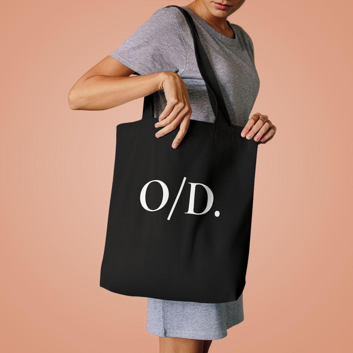 Bolsa de algodón negra "O/D."