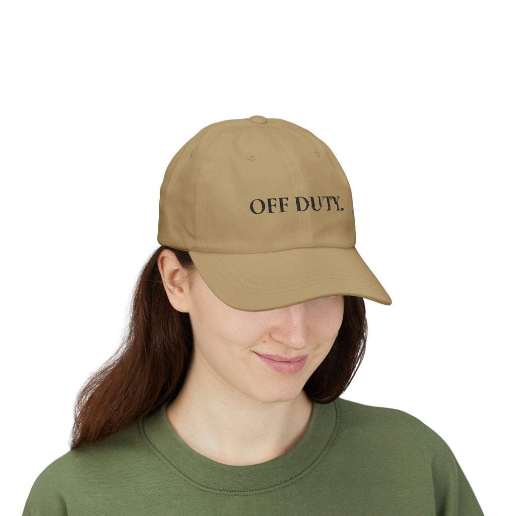 Dad Cap "OFF DUTY." Bestickte, lässige Baseballkappe