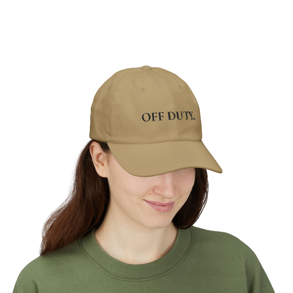 Dad Cap "OFF DUTY." Bestickte, lässige Baseballkappe