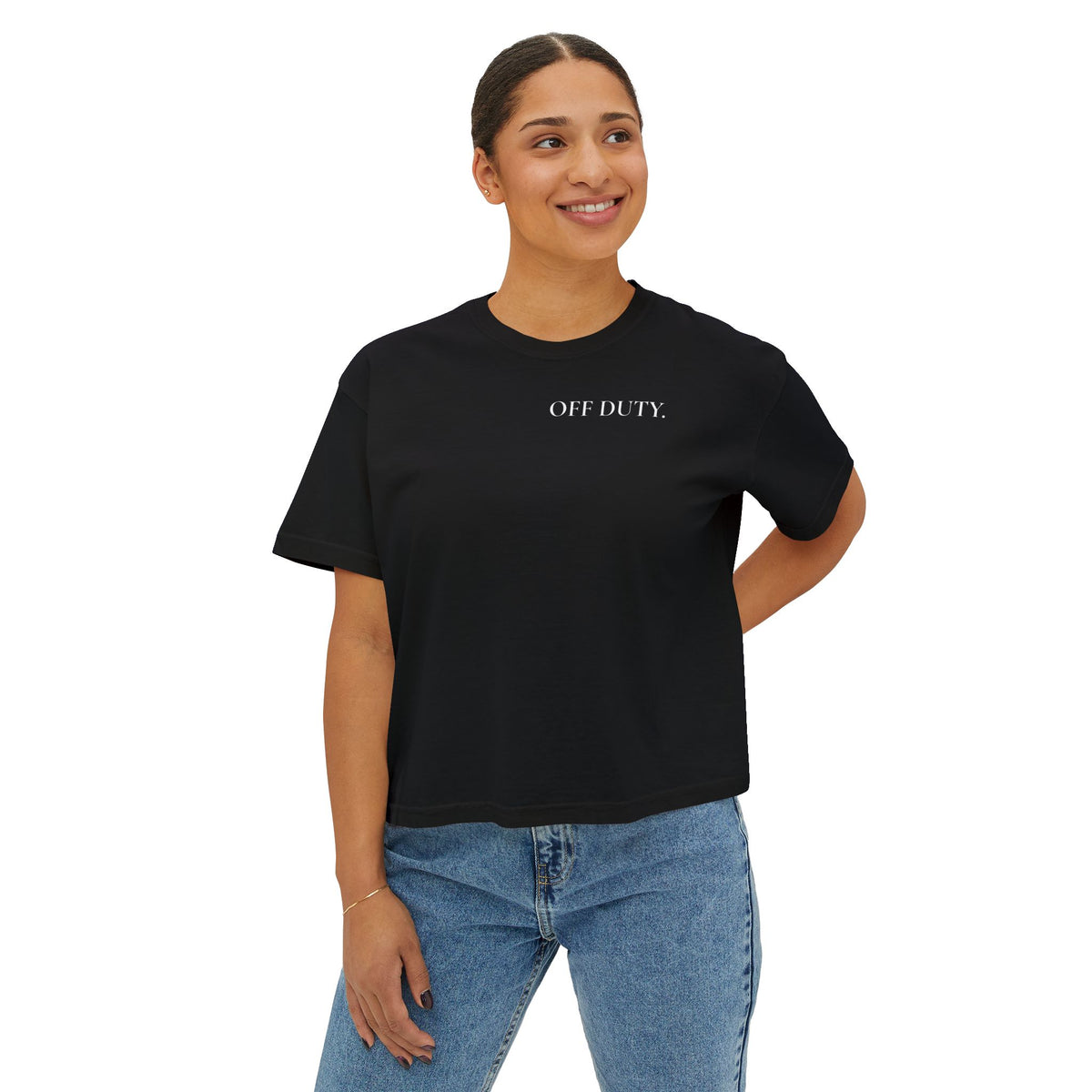 "OFF DUTY." Women's Boxy Tee